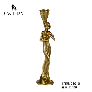 卡斯特兰艾菈女神摆件欧式法式美式全铜希望女神蜡烛烛台C1010