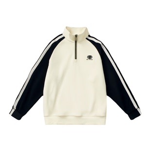 半拉链立领卫衣男生秋冬季新款加绒加厚青少年上衣潮流打底衫男装