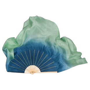 扇子舞蹈扇真丝渐变色双面古典舞跳舞专用绸扇一条大河表演出道具