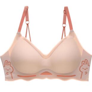 六只兔子无痕内衣女小胸聚拢无钢圈软支撑胸罩防下垂收副乳文胸