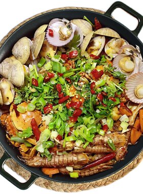 敬辉海鲜饭锅摆菜盘自助西餐厅