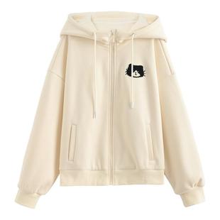 森女部落甜美可爱猫咪连帽外套卫衣女开衫2026秋情侣装穿搭冬新款