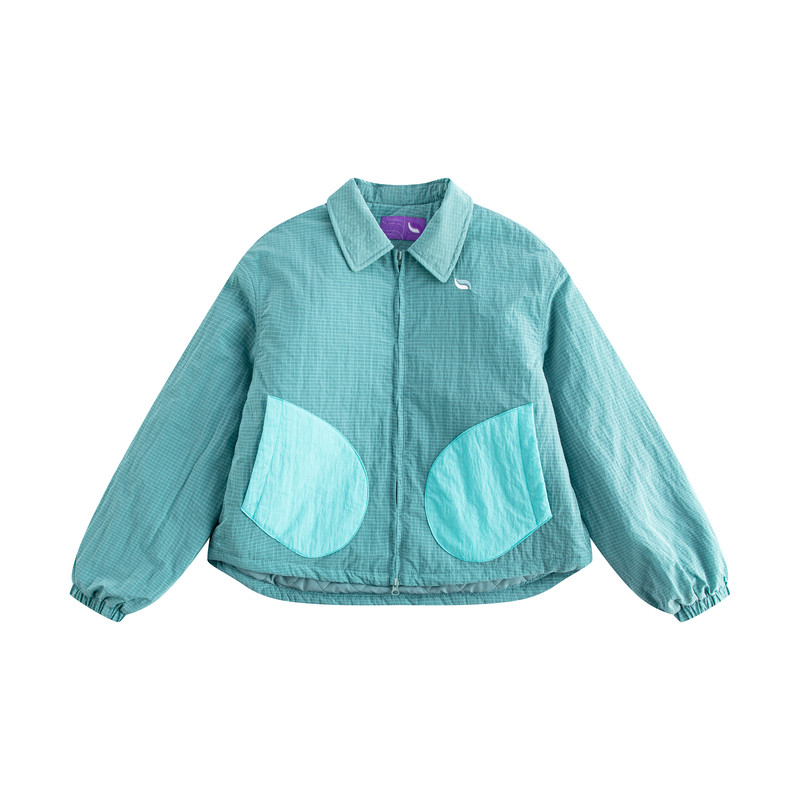riverstone plus 翻领撞色拼接夹克棉服女设计感蓬蓬松紧宽松裤裙