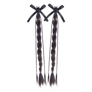 假发辫子女抓夹高马尾低扎双麻花辫发饰露思同款新中式假发辫马尾