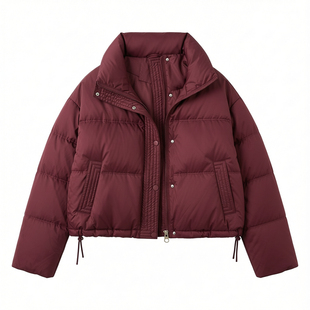 拉夏贝尔爆款PU皮棉衣女2025秋冬新款韩版大码羽绒棉服加厚面包服