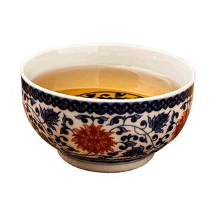 容山堂古脂釉里红茶杯陶瓷仿古主人杯家用青花小杯子品茗杯套装