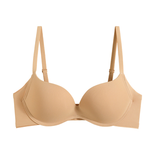 无痕裸感光面内衣女上薄下厚聚拢小胸少女无钢圈防下垂收副乳文胸