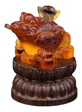 新品古法琉璃金蟾 招财摆件家居装饰工艺品 风水礼物石头水晶