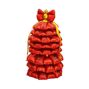 新年装饰红色铝膜气球2026新款马年发财树许愿树春节过年拍照道具