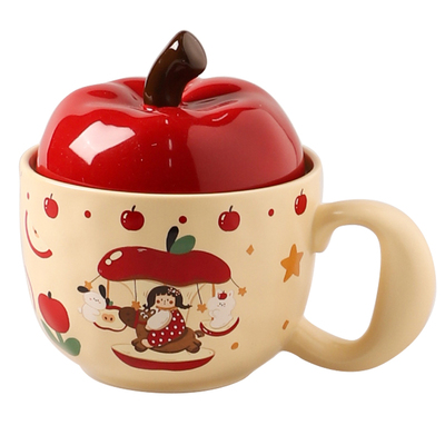 舍里实用礼物陶瓷带盖牛奶咖啡杯