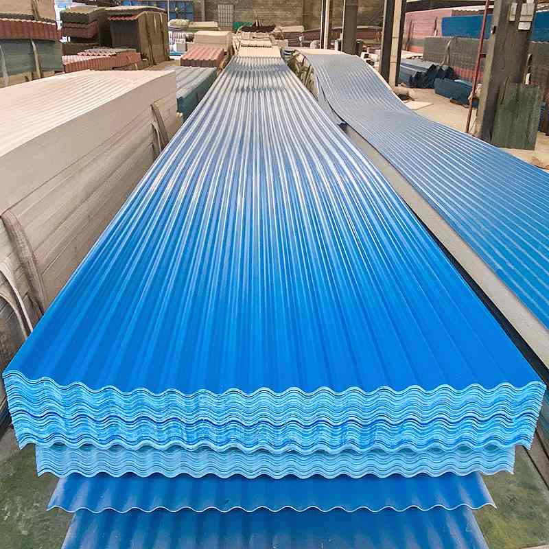 工程定制大瓦蓝色PVC瓦pvc波纹波浪广东瓦厂家车库厂房批发瓦雨棚