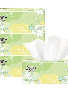洁柔抽纸山室茶花香纸巾