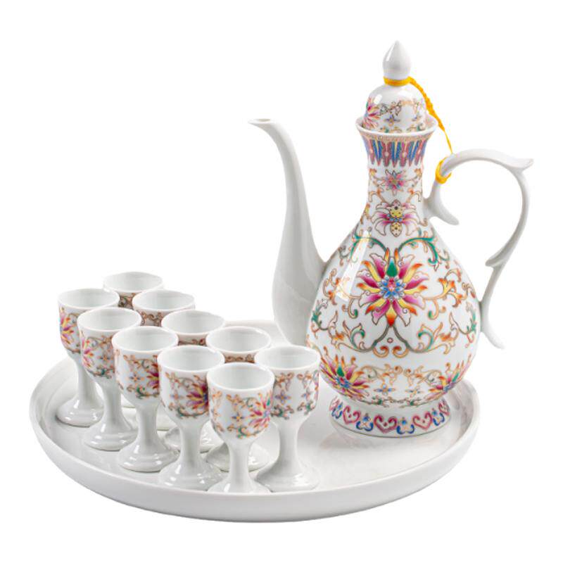 青花瓷酒具古风酒壶仿古酒杯