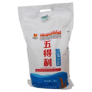 五得利面粉 高筋富强粉馒头水饺蛋糕大饼全麦粉5kg家用粉包邮食品