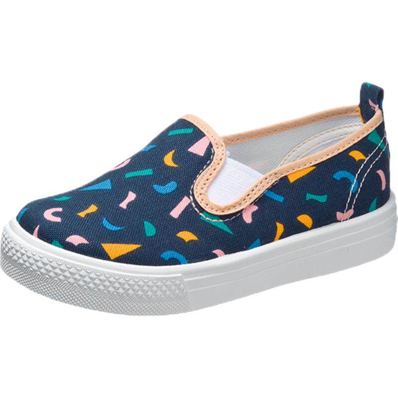 asahi朝日男女童碎花一脚蹬帆布鞋