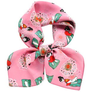 唐朝仕女文创礼品真丝丝巾礼盒小方巾丝绸伴手礼中国风礼物送老外