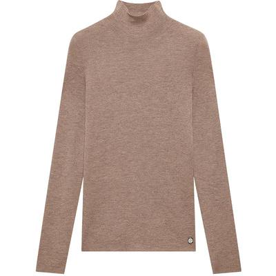 【精纺】鄂尔多斯1980 女装半高领抽条羊绒衫秋冬针织打底套衫