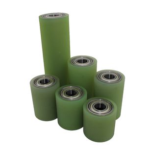 外径60包胶从动滚轮聚氨酯铁芯滚筒织带机配件耐磨输送轮支持定制