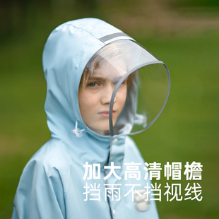 全身防暴雨女孩雨披儿童雨具 中学生雨衣男童上学专用带书包位长款