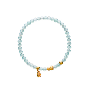 危地马拉翡翠手串小米珠女款叠戴4mm天然蓝水手链高冰种串珠首饰