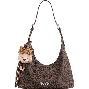 新年礼物TOUTOU豹纹腋下包大容量通勤hobo托特包高级感单肩斜挎包