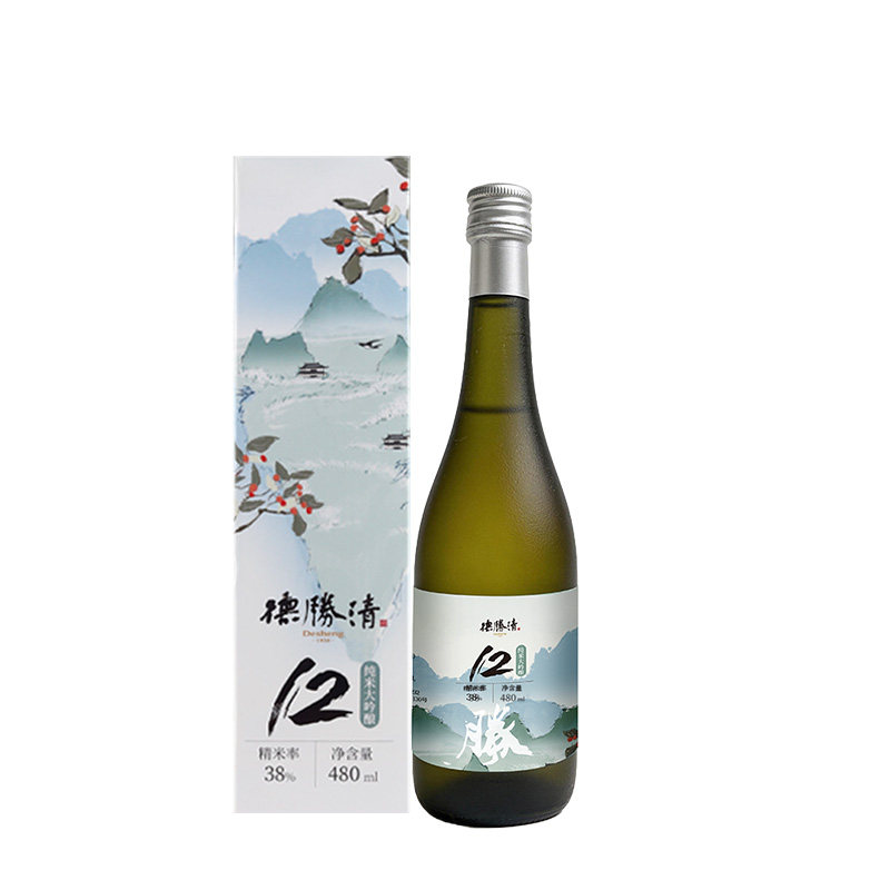 德胜清纯米大吟酿38清墨胧胧480ml国产清酒三割八分12度 送礼