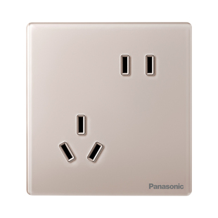 松下官方旗舰店开关插座奶油风五孔空调16A肤感哑光面板悦珑棕