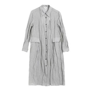 蒲PUKKA 原创设计春装宽松休闲中长款棉混纺慵懒感长袖衬衫