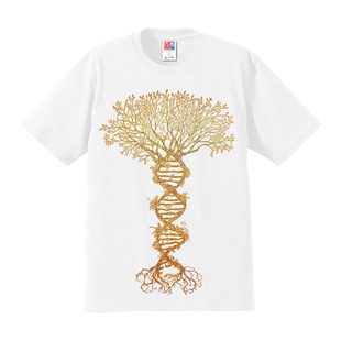 创意趣味原创DNA基因生命之树生物学纯棉男女短袖T恤打底衫体恤