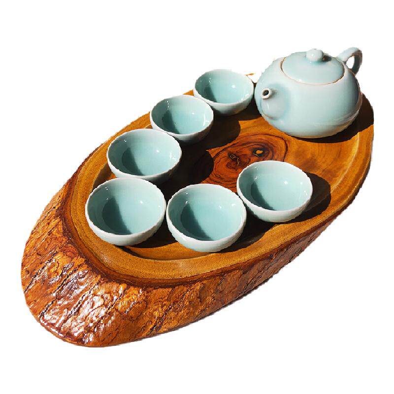 天然整块实木托盘茶具干泡茶盘香樟原木自然仿古果盆特价99元以下