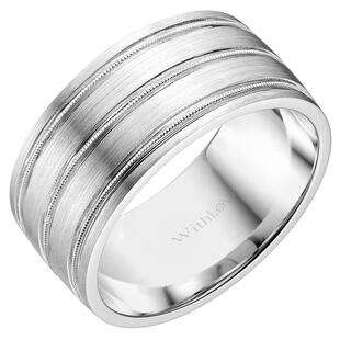 WithLove 18K金素金宽版时尚男士指环厚实铂金男戒戒指可刻字定制
