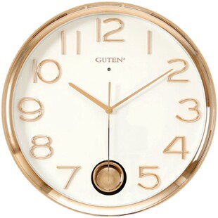 金钟宝带钟摆挂钟金色旺财钟表客厅音乐报时简约时钟立体数字挂表