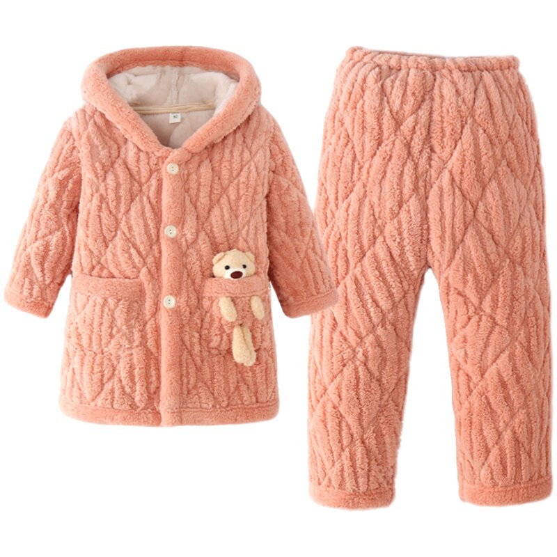 珊瑚绒秋冬季秋冬儿童家居服睡衣