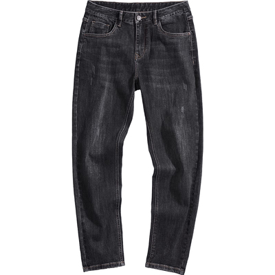 秋冬牛仔裤男弹力加绒休闲直筒裤