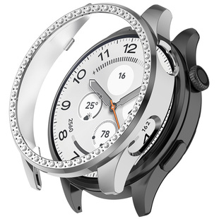 适用于小米WatchS5保护壳新款智能手表s5仿钻保护套半包镂空表壳46mm女表盘边框防摔防刮花外壳替换配件