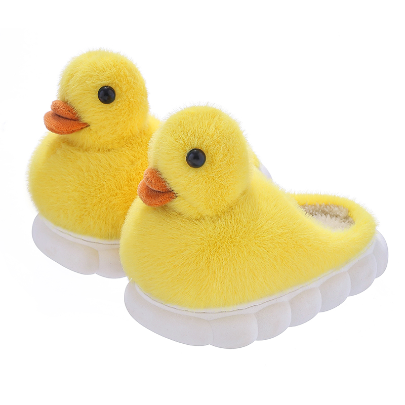 儿童棉拖鞋新款冬季男女童小黄鸭子防滑软底保暖宝宝棉拖超萌可爱