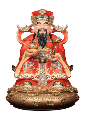树脂中式佛堂文财神爷神像装饰