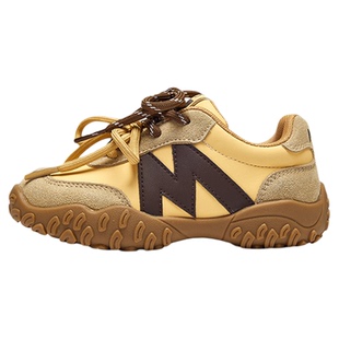 马骑顿童鞋儿童运动鞋女童春季新款中大童皮面百搭轻便男童阿甘鞋