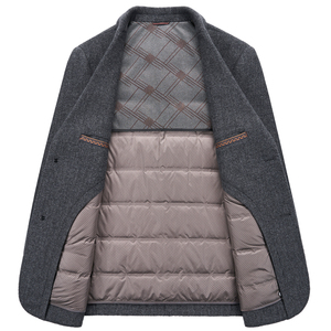 恒源祥男士毛呢单西2025秋冬新款羊毛呢西装外套商务休闲羽绒单西