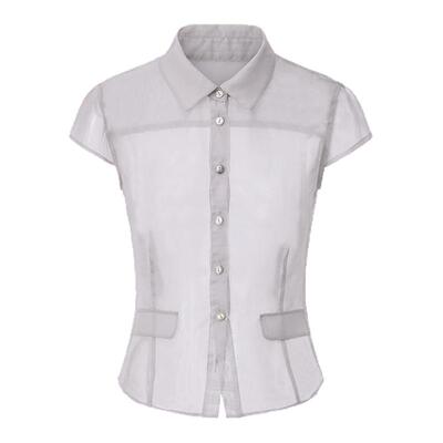cheapartlabel全透收腰衬衫女