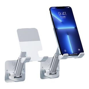 手机墙壁支架放置物可折叠伸缩托架壁挂追剧厨房墙面卫生间浴室墙上粘贴式防水贴墙ipad平板桌面固定懒人神器