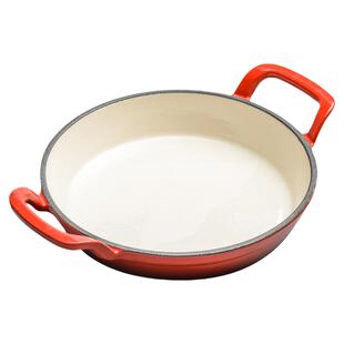 珐琅小炒锅高颜值铸铁锅双耳家用煲汤炖不粘搪瓷锅电磁炉适用