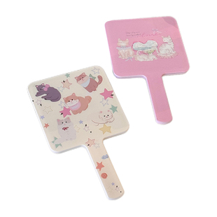 小镜子手持化妆镜便携手持镜女随身镜可爱卡通学生宿舍高清折叠镜