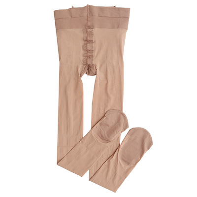 曼姿微透肉深肤色提臀T裆连裤袜