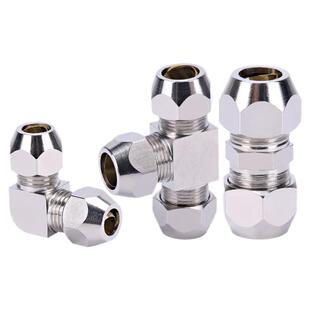 铜管对接头卡套三通接头油管直通6/8/10/12mm卡套式铝管变径对接