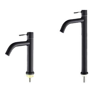 黑色户外单冷龙头不锈钢防冻洗手盆洗脸盆室外花园单冷加高水龙头