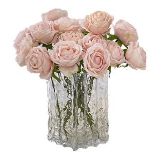 玫瑰花仿真花轻奢高端假花仿生花摆件客厅花束花艺摆设餐桌装饰干