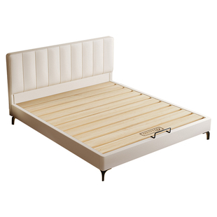 纯实木榫卯床小户型齐边薄床头静音可定制加厚互不干扰排骨架床架