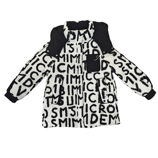 2026冬季新款羽绒服女中长款玫红色字母印花时尚好看加厚外套女