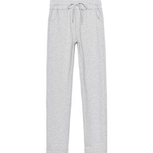 【纯棉】黑色加绒运动裤女冬季高个子加长烟管裤显瘦窄版直筒卫裤